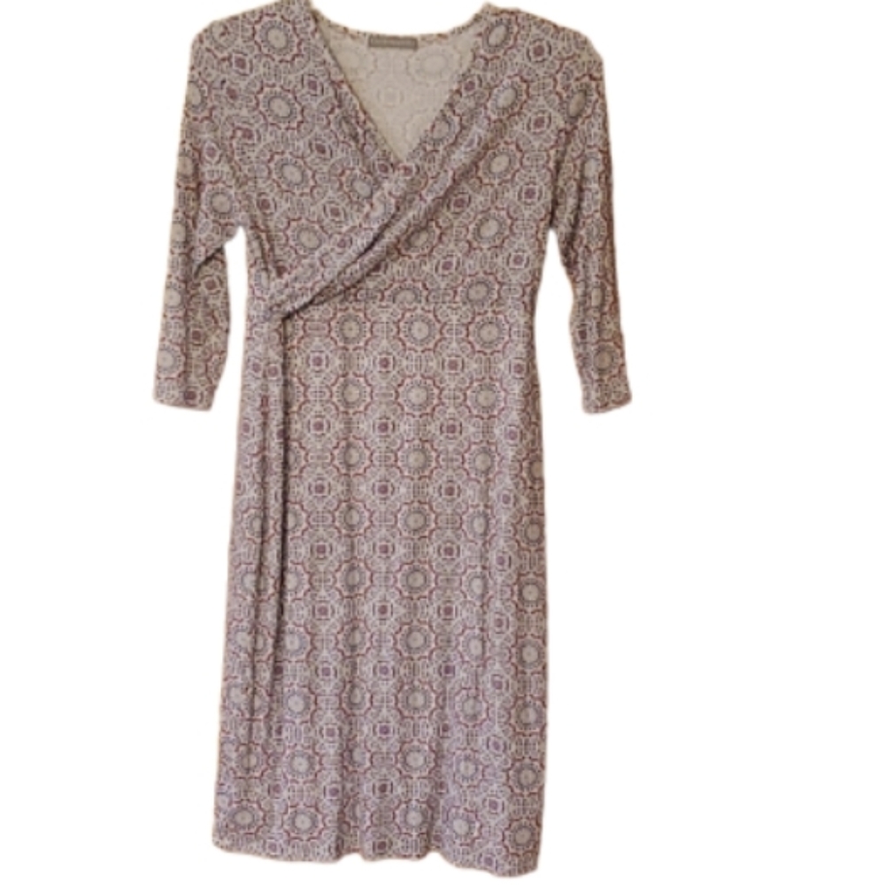 Loveappella Womans Mandala Faux Wrap‎ Midi Dress Size Medium